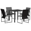 vidaXL Conjunto de Comedor de Jard&iacute;n 5 pcs Negro y Antracita