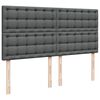 vidaXL Cama box spring con colch&oacute;n tela gris oscuro 180x200 cm