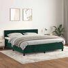 vidaXL Cama box spring con colch&oacute;n terciopelo verde oscuro 160x200 cm
