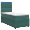 vidaXL Cama de muelles con LED y colch&oacute;n Verde oscuro 90 x 200 cm