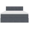 vidaXL Cama con almacenamiento y LED con LED Gris oscuro 140 x 200 cm
