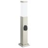vidaXL Baliza de luz con toma de corriente de 50 cm, acero inoxidable, IP44