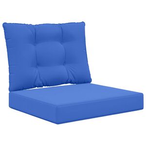 vidaXL Coj&iacute;n para sof&aacute; de exterior 2 pcs Azul Royal Poli&eacute;ster