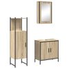 vidaXL Juego de muebles de ba&ntilde;o 3 pcs Marr&oacute;n Madera contrachapada