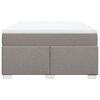 vidaXL Cama box spring con colch&oacute;n tela gris taupe 160x200 cm