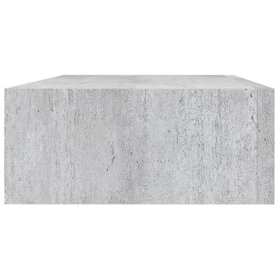 vidaXL Estante de pared con cajón MDF gris hormigón 40x23,5x10 cm