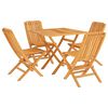 vidaXL Juego de comedor para jard&iacute;n 5 piezas madera maciza de teca