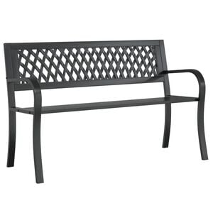 vidaXL Banco de jard&iacute;n acero negro 120 cm
