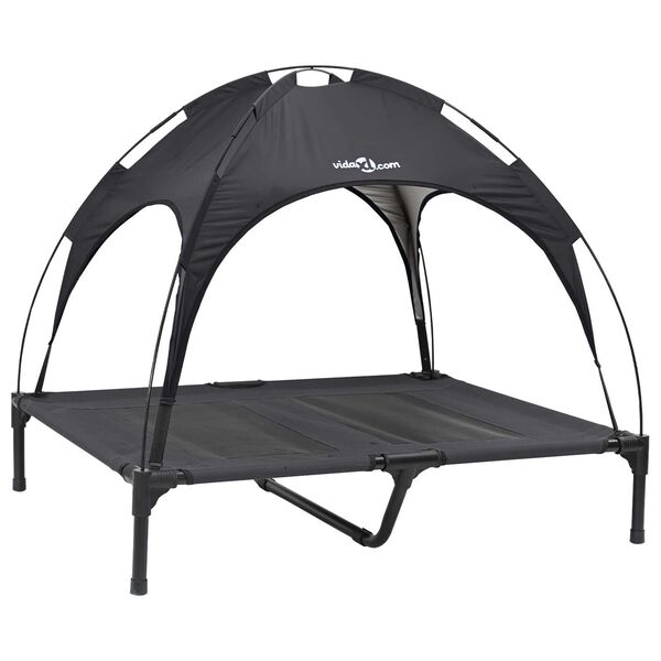 vidaXL Cama para perro Manual Negro 92 x 77 x 82,5 cm Acero