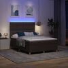 vidaXL Cama Box Spring LED con colch&oacute;n Marr&oacute;n Oscuro 160 x 200 cm tela