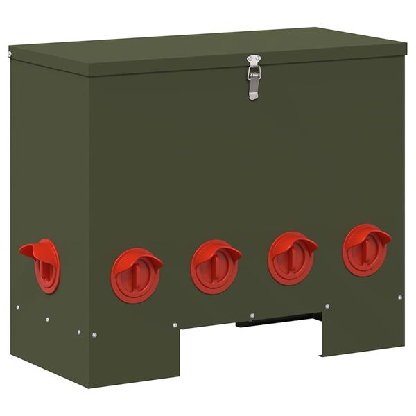 vidaXL Comedero para pollos Verde Oliva 60,5 x 29 x 51 cm