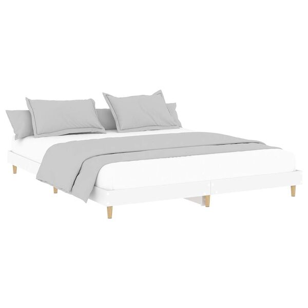 vidaXL Estructura de cama madera de ingeniería blanca 120x200 cm