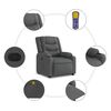 vidaXL Sill&oacute;n de masaje reclinable de tela gris oscuro