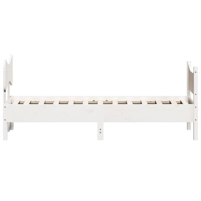 vidaXL Estructura de cama con cabecero madera pino blanco 75x190 cm