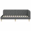 vidaXL Estructura de cama en esquina Gris oscuro 90 x 190 cm tela