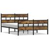 vidaXL Estructura de cama sin colch&oacute;n metal roble ahumado 140x190 cm