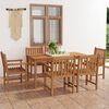 vidaXL Conjunto de comedor de jard&iacute;n de 7 piezas, 160 x 80 cm, madera maciza de teca