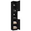 vidaXL Armario de ba&ntilde;o de madera contrachapada negro 32x34x188,5 cm