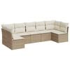 vidaXL Set sof&aacute;s de jard&iacute;n 7 piezas y cojines rat&aacute;n sint&eacute;tico beige