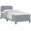 vidaXL Cama tipo Box Spring con colch&oacute;n Gris claro 90 x 190 cm tela