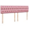 vidaXL Cama box spring con colch&oacute;n terciopelo rosa 180x200 cm