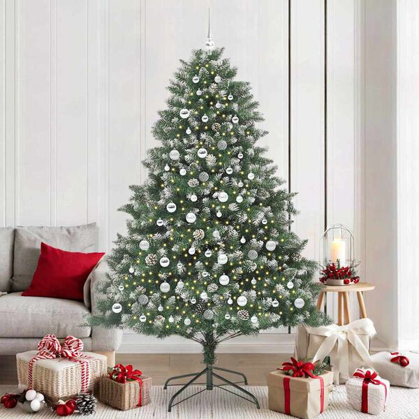 vidaXL &Aacute;rbol de Navidad artificial Verde 210 cm PVC, Pl&aacute;stico y Acero
