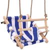 vidaXL Columpio de beb&eacute; con cintur&oacute;n de seguridad algod&oacute;n madera azul