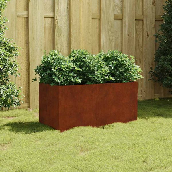 vidaXL Maceta de acero corten 80x40x40 cm