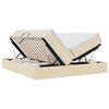 vidaXL Cama con almacenamiento y colch&oacute;n Crema 180 x 200 cm Poli&eacute;ster