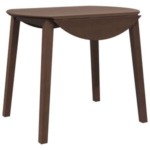 vidaXL Mesa de comedor de madera maciza de caucho marr&oacute;n