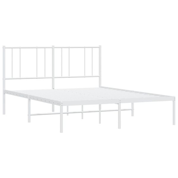 vidaXL Estructura cama sin colchón con cabecero metal blanco 120x190cm