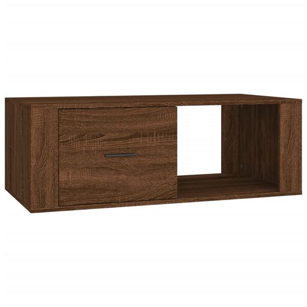 vidaXL Mesa de centro madera contrachapada marr&oacute;n roble 100x50,5x35 cm