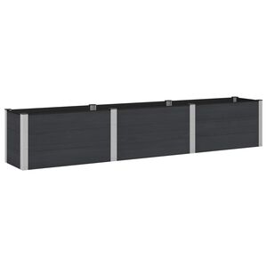 vidaXL Arriate elevado Negro 300 x 50 x 54 cm WPC y Aluminio