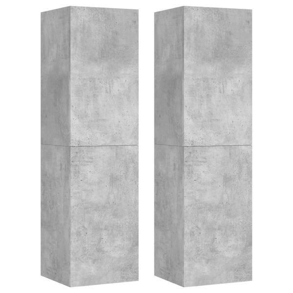 vidaXL Mueble de TV 2 uds contrachapada gris hormig&oacute;n 30,5x30x110 cm