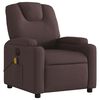 vidaXL Sill&oacute;n reclinable de masaje el&eacute;ctrico tela marr&oacute;n oscuro