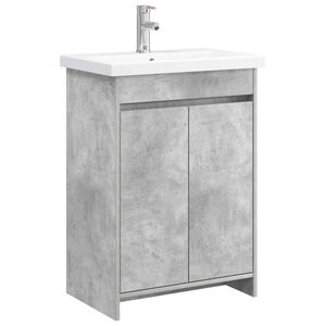 vidaXL Juego de muebles de ba&ntilde;o Gris Hormig&oacute;n 61 x 40 x 84,5 cm