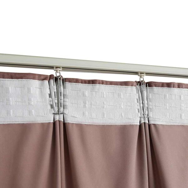 vidaXL Cortinas opacas ganchos 2 pzas terciopelo rosa viejo 140x225 cm