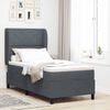 vidaXL Cama tipo Box Spring Gris oscuro 190 x 90 cm Poli&eacute;ster