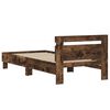 vidaXL Cama con cabecero madera de ingenier&iacute;a roble ahumado 90x200 cm