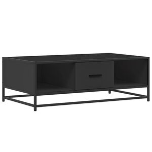 vidaXL Mesa de centro de madera ingenier&iacute;a y metal negro 100x57x35 cm
