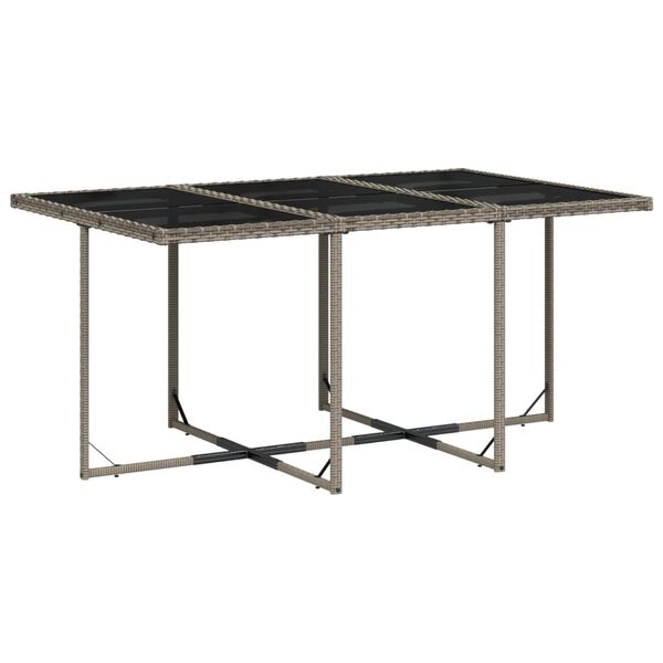 vidaXL Set de comedor de jard&iacute;n 11 pzas y cojines rat&aacute;n sint&eacute;tico gris