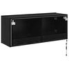 vidaXL Mueble de TV Montado en la Pared Roble Negro 100 x 35 x 41 cm