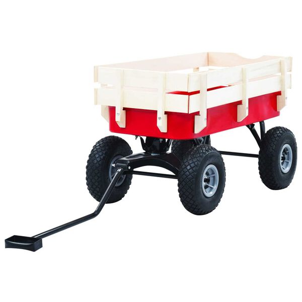 vidaXL Carrito de mano de jardín rojo 150 kg