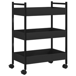 vidaXL Carrito de cocina madera de ingenier&iacute;a negro 50x30x70 cm