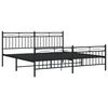 vidaXL Estructura cama sin colchón con estribo metal negro 180x200 cm