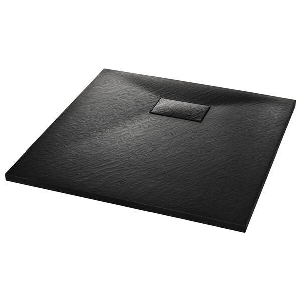 vidaXL Plato de ducha SMC negro 90x90 cm