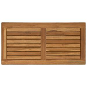 vidaXL Encimera Rectangular Madera de teca maciza Natural