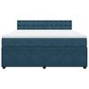 vidaXL Cama box spring con colch&oacute;n terciopelo azul 180x200 cm