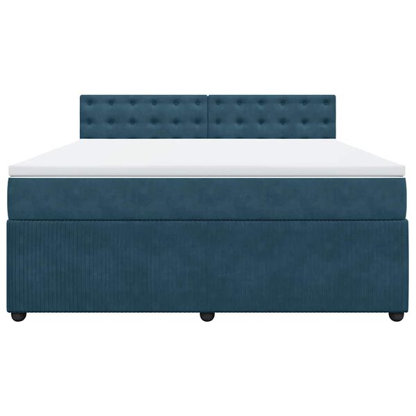 vidaXL Cama box spring con colch&oacute;n terciopelo azul 180x200 cm
