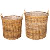 vidaXL Cesta de Maceta GENDT 2 uds. Madera Natural Rat&aacute;n Kubu